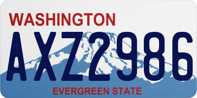 WA license plate AXZ2986