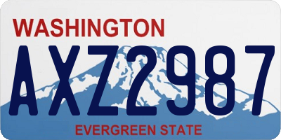 WA license plate AXZ2987