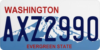 WA license plate AXZ2990