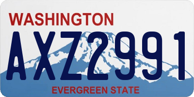 WA license plate AXZ2991