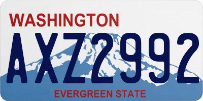 WA license plate AXZ2992