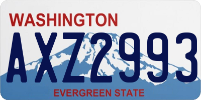 WA license plate AXZ2993