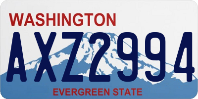 WA license plate AXZ2994