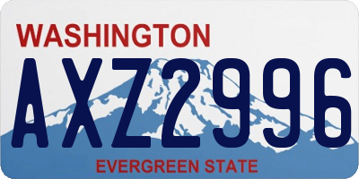 WA license plate AXZ2996