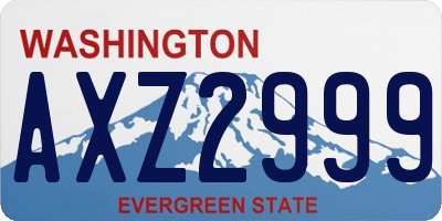 WA license plate AXZ2999
