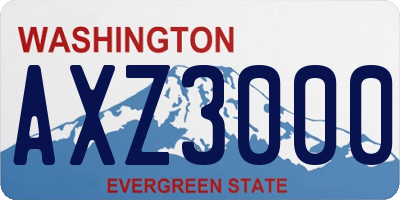 WA license plate AXZ3000