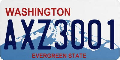 WA license plate AXZ3001