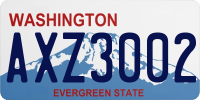 WA license plate AXZ3002