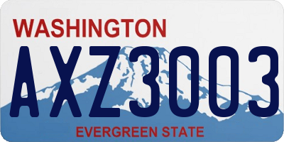 WA license plate AXZ3003