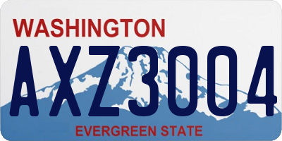 WA license plate AXZ3004