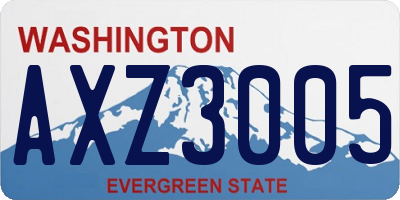 WA license plate AXZ3005