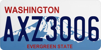 WA license plate AXZ3006