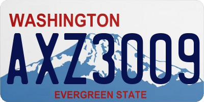 WA license plate AXZ3009