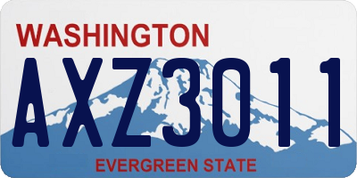 WA license plate AXZ3011