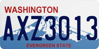 WA license plate AXZ3013