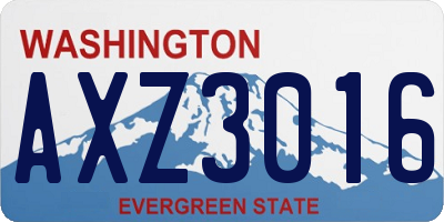 WA license plate AXZ3016