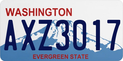 WA license plate AXZ3017