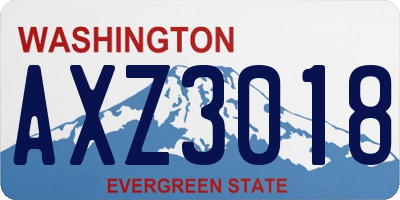 WA license plate AXZ3018