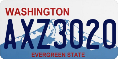 WA license plate AXZ3020
