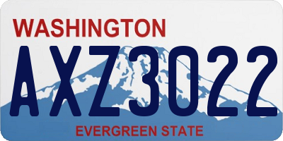 WA license plate AXZ3022