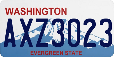 WA license plate AXZ3023