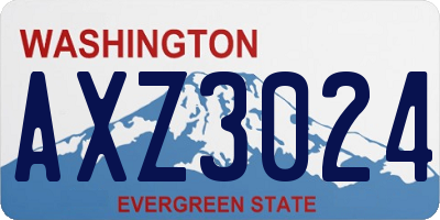 WA license plate AXZ3024