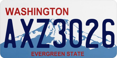 WA license plate AXZ3026
