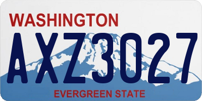 WA license plate AXZ3027
