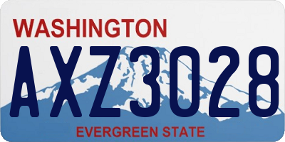 WA license plate AXZ3028