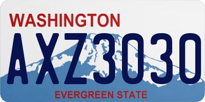 WA license plate AXZ3030