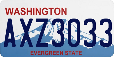 WA license plate AXZ3033