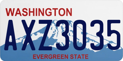 WA license plate AXZ3035
