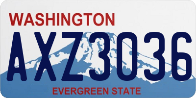 WA license plate AXZ3036