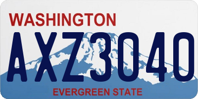WA license plate AXZ3040