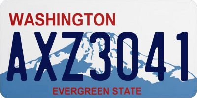 WA license plate AXZ3041