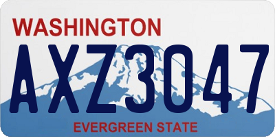 WA license plate AXZ3047