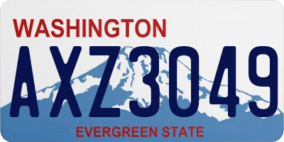 WA license plate AXZ3049
