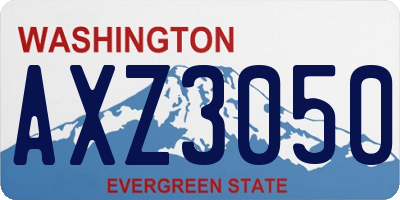 WA license plate AXZ3050
