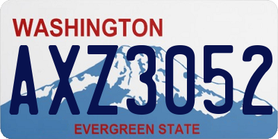 WA license plate AXZ3052