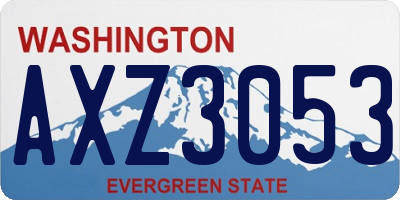 WA license plate AXZ3053