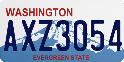 WA license plate AXZ3054