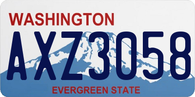 WA license plate AXZ3058