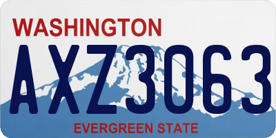 WA license plate AXZ3063