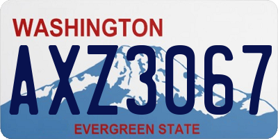 WA license plate AXZ3067