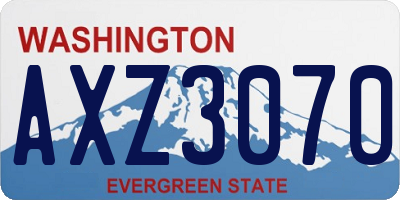 WA license plate AXZ3070