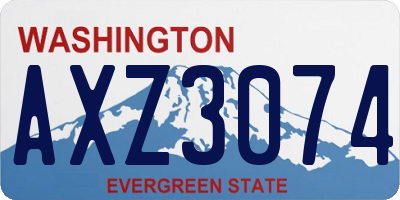 WA license plate AXZ3074