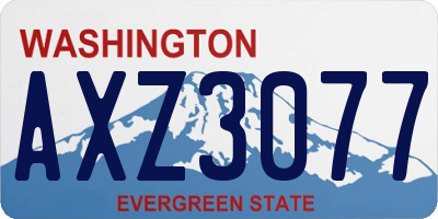 WA license plate AXZ3077