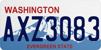 WA license plate AXZ3083