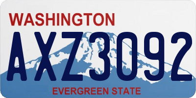 WA license plate AXZ3092