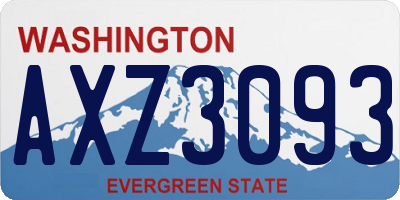 WA license plate AXZ3093